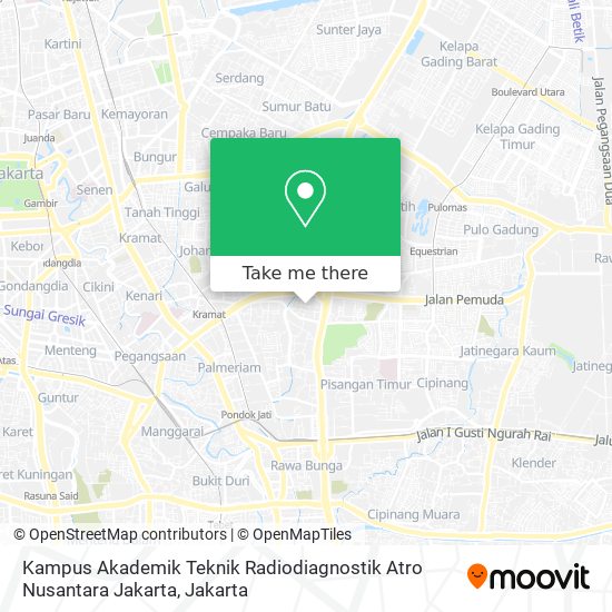 Kampus Akademik Teknik Radiodiagnostik  Atro Nusantara Jakarta map