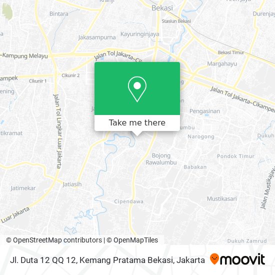 Jl. Duta 12 QQ 12, Kemang Pratama Bekasi map