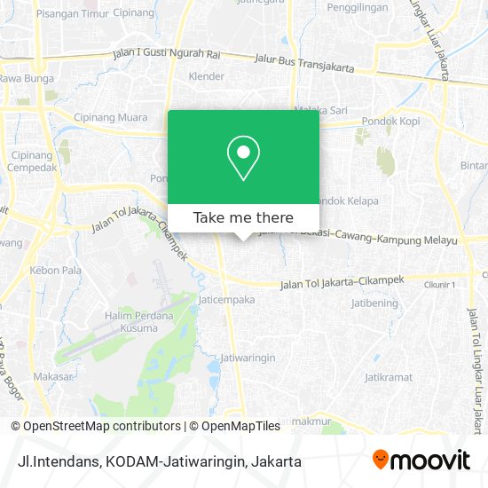 Jl.Intendans, KODAM-Jatiwaringin map