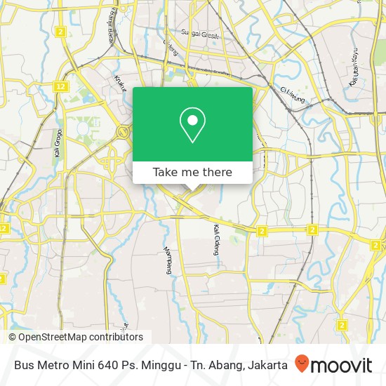 Bus Metro Mini 640 Ps. Minggu - Tn. Abang map