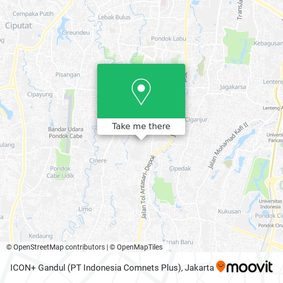 ICON+ Gandul (PT Indonesia Comnets Plus) map