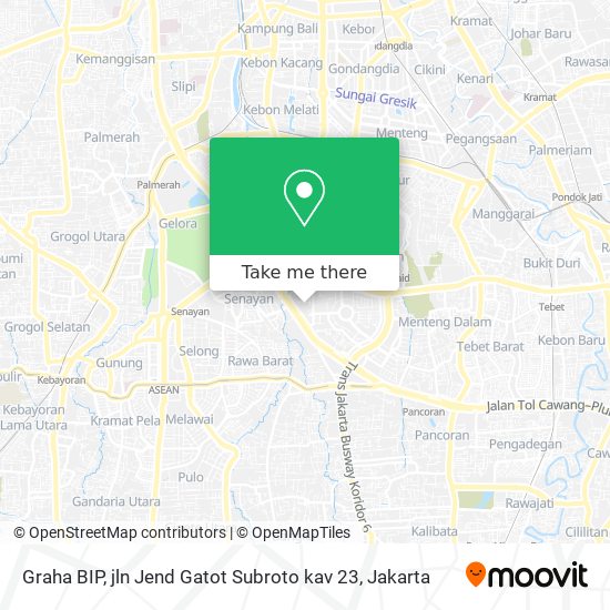 Graha BIP, jln Jend Gatot Subroto kav 23 map