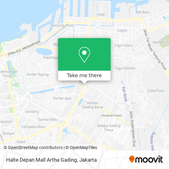 Halte Depan Mall Artha Gading map