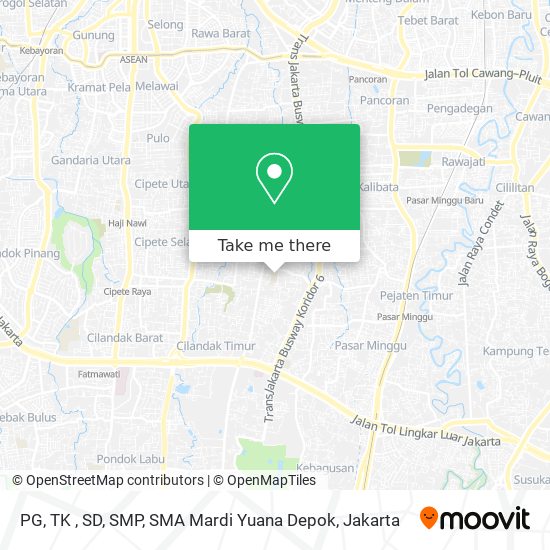 PG, TK , SD, SMP, SMA Mardi Yuana Depok map