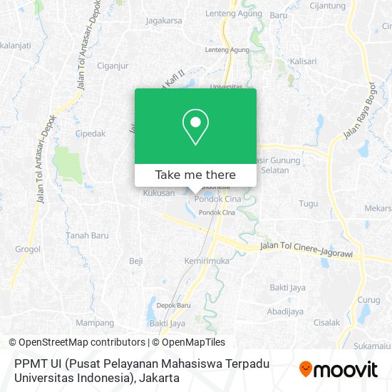 PPMT UI (Pusat Pelayanan Mahasiswa Terpadu Universitas Indonesia) map