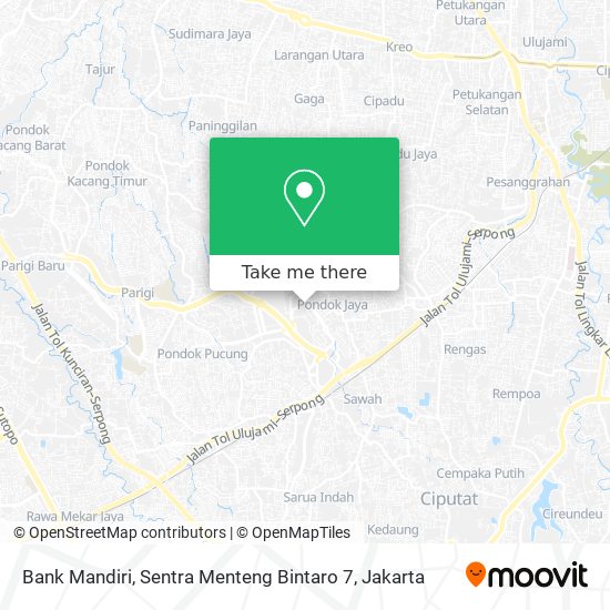 Bank Mandiri, Sentra Menteng Bintaro 7 map