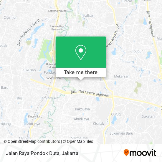 Jalan Raya Pondok Duta map