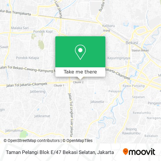 Taman Pelangi Blok E / 47 Bekasi Selatan map