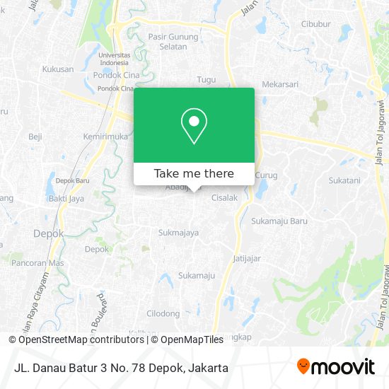 JL. Danau Batur 3 No. 78 Depok map