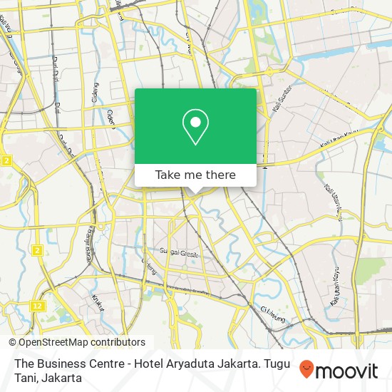 The Business Centre - Hotel Aryaduta Jakarta. Tugu Tani map