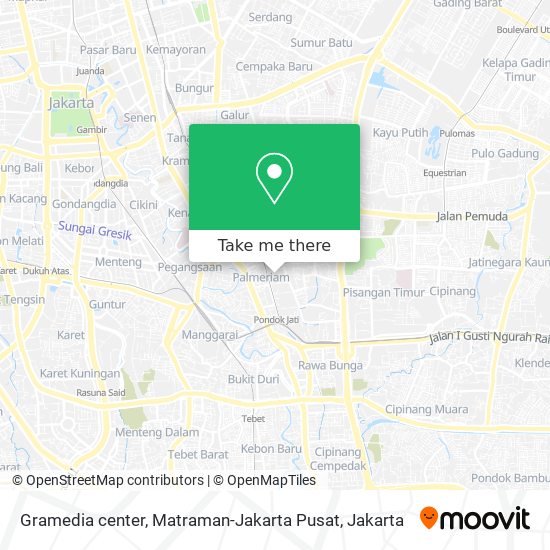 Gramedia center, Matraman-Jakarta Pusat map