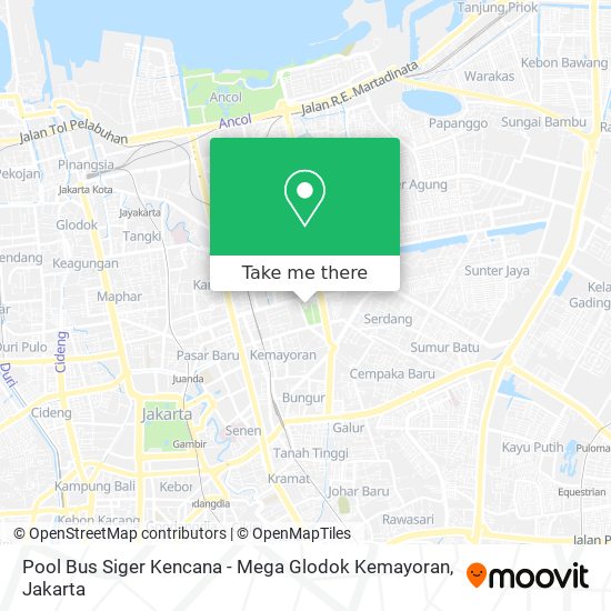 Pool Bus Siger Kencana - Mega Glodok Kemayoran map