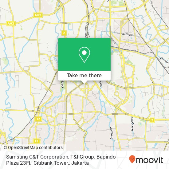 Samsung C&T Corporation, T&I Group. Bapindo Plaza 23Fl., Citibank Tower. map