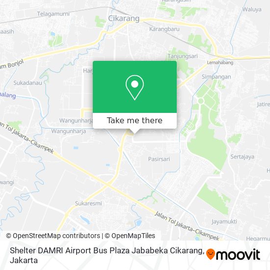 Shelter DAMRI Airport Bus Plaza Jababeka Cikarang map