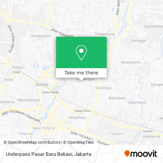 Underpass Pasar Baru Bekasi map