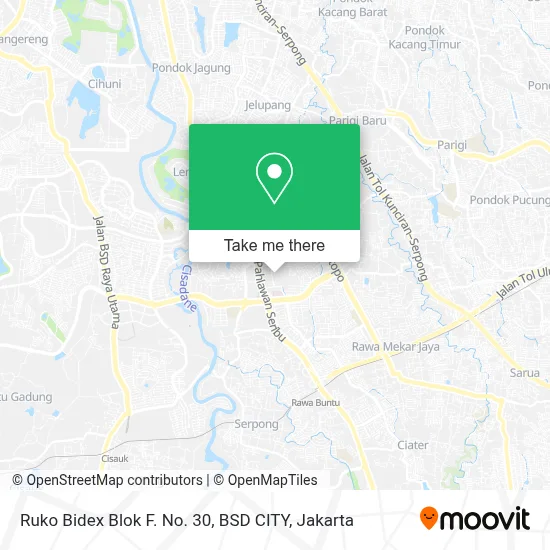 Ruko Bidex Blok F. No. 30, BSD CITY map
