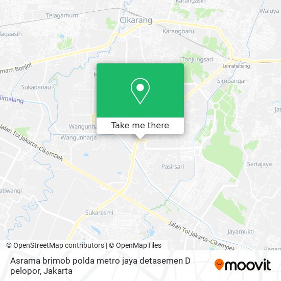 Asrama brimob polda metro jaya detasemen D pelopor map