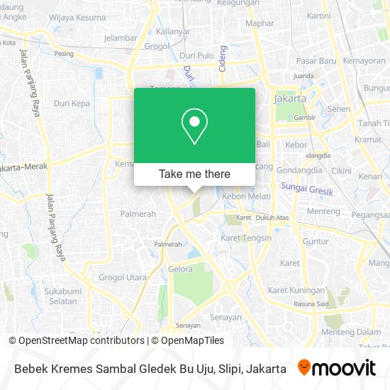 Bebek Kremes Sambal Gledek Bu Uju, Slipi map