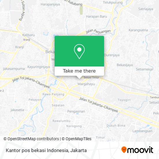 Kantor pos bekasi Indonesia map