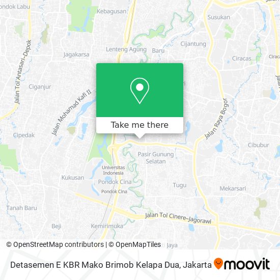 Detasemen E KBR Mako Brimob Kelapa Dua map