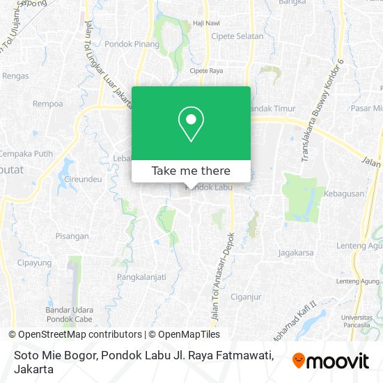 Soto Mie Bogor, Pondok Labu Jl. Raya Fatmawati map