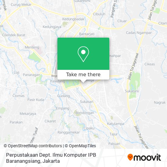 Perpustakaan Dept. Ilmu Komputer IPB Baranangsiang map