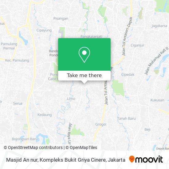 Masjid An nur, Kompleks Bukit Griya Cinere map