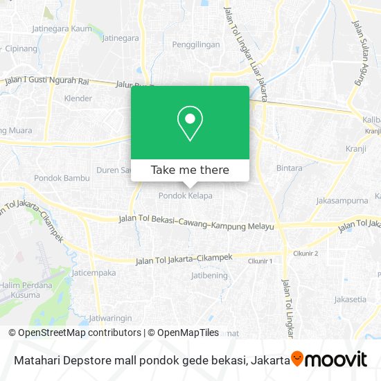 Matahari Depstore mall pondok gede bekasi map