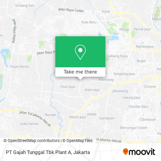 PT Gajah Tunggal Tbk Plant A map