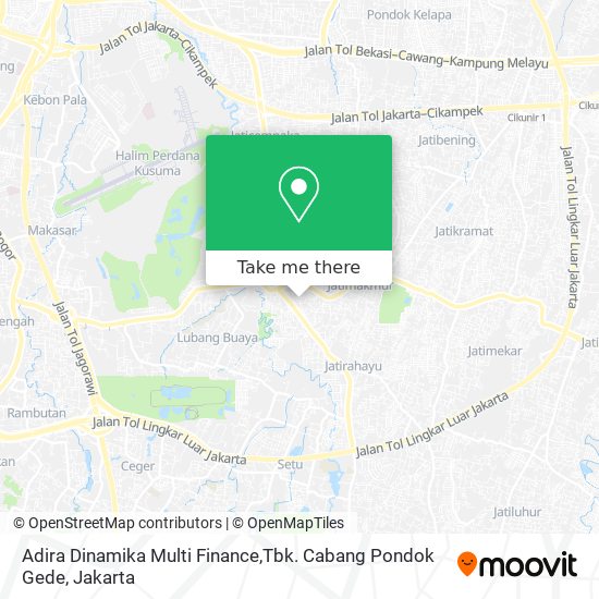 Adira Dinamika Multi Finance,Tbk. Cabang Pondok Gede map