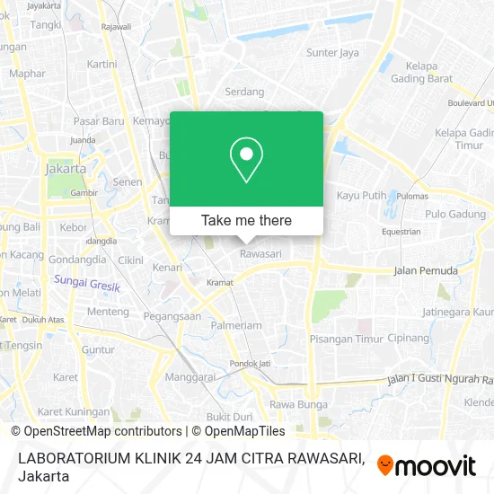 LABORATORIUM KLINIK 24 JAM CITRA RAWASARI map