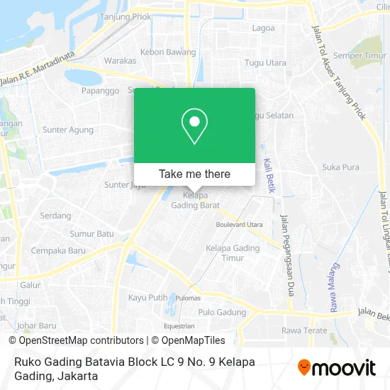 Ruko Gading Batavia Block LC 9 No. 9 Kelapa Gading map