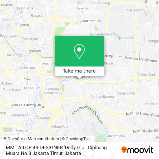 MM TAILOR 49
DESIGNER 'Dedy.D'
Jl. Cipinang Muara No.8
Jakarta Timur map