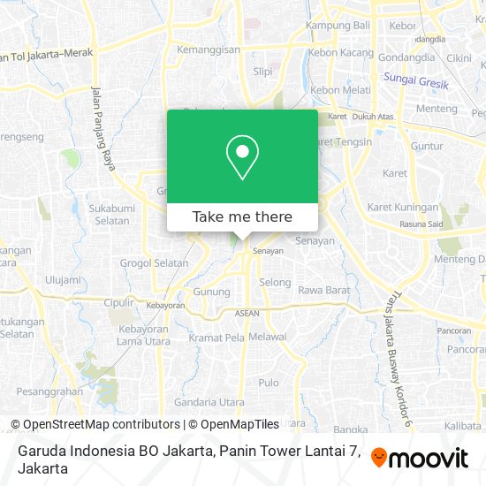 Garuda Indonesia BO Jakarta, Panin Tower Lantai 7 map