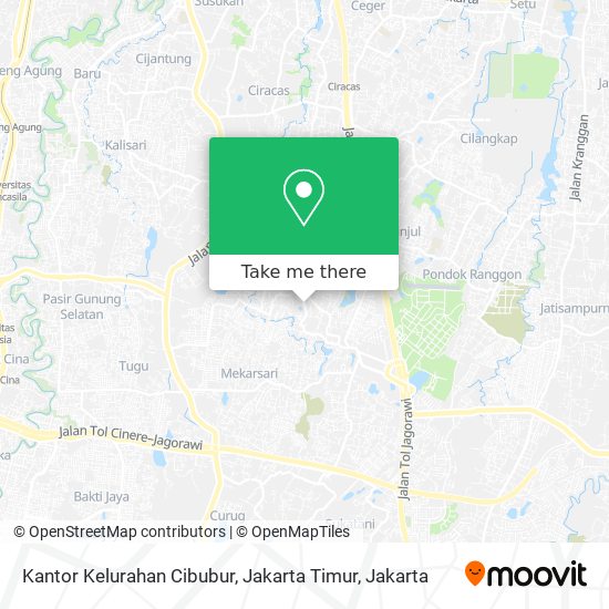 Kantor Kelurahan Cibubur, Jakarta Timur map