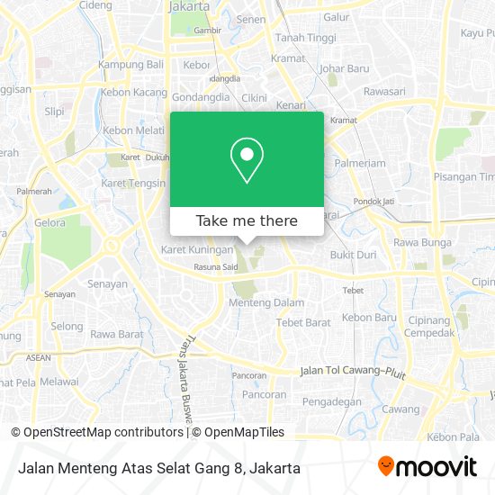 Jalan Menteng Atas Selat Gang 8 map