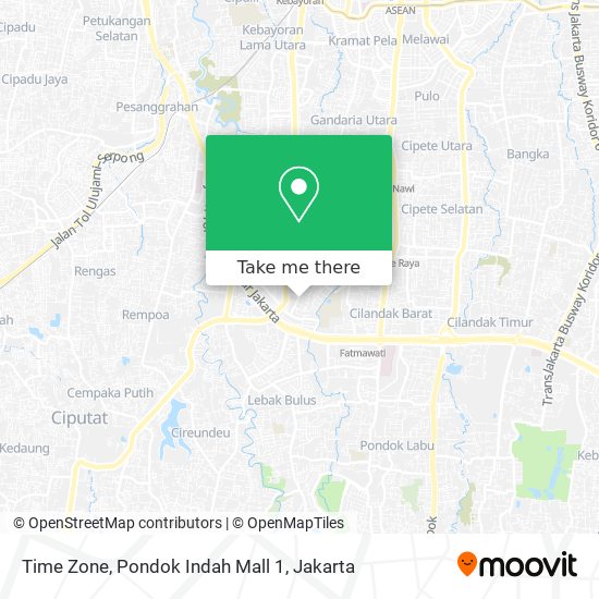 Time Zone, Pondok Indah Mall 1 map