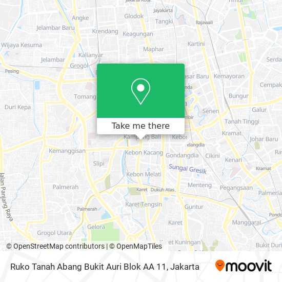 Ruko Tanah Abang Bukit Auri Blok AA 11 map