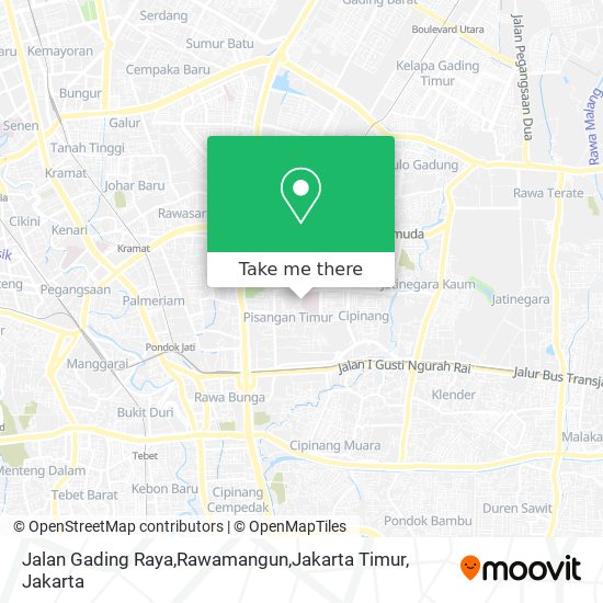 Jalan Gading Raya,Rawamangun,Jakarta Timur map