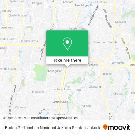 Badan Pertanahan Nasional Jakarta Selatan map