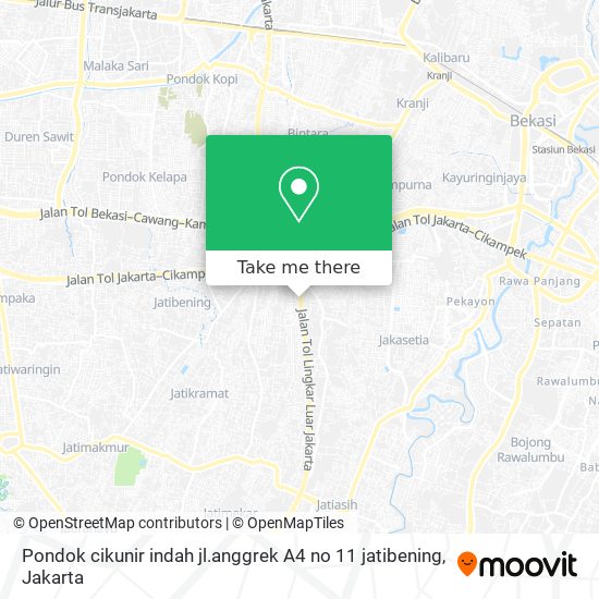 Pondok cikunir indah jl.anggrek A4 no 11 jatibening map