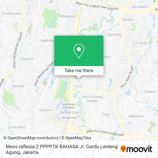 Mess raflesia 2 PPPPTK BAHASA Jl. Gardu Lenteng Agung map