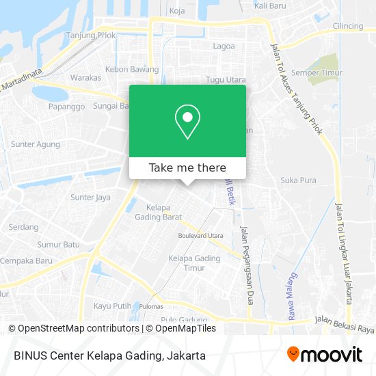 BINUS Center Kelapa Gading map