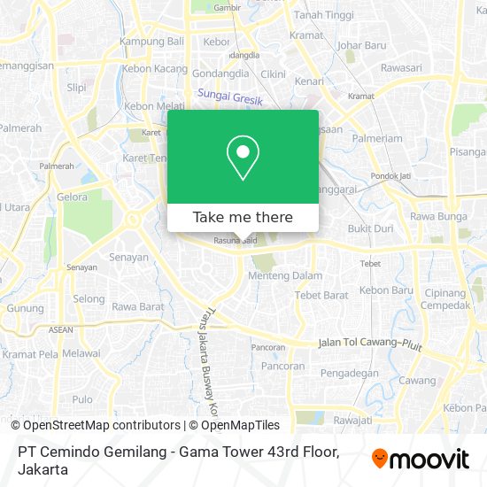 PT Cemindo Gemilang - Gama Tower 43rd Floor map
