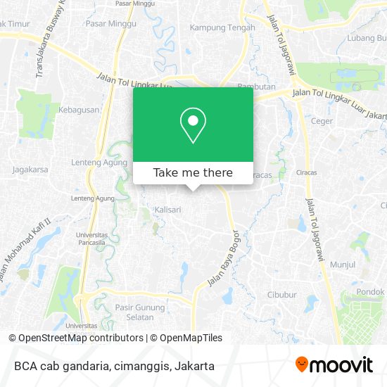 BCA cab gandaria, cimanggis map