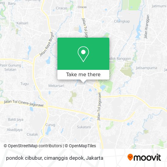 pondok cibubur, cimanggis depok map