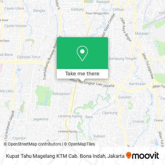 Kupat Tahu Magelang KTM Cab. Bona Indah map