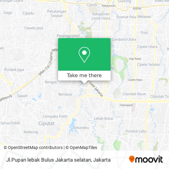 Jl.Pupan lebak Bulus Jakarta selatan map