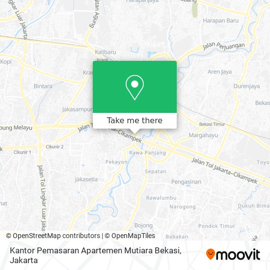 Kantor Pemasaran Apartemen Mutiara Bekasi map