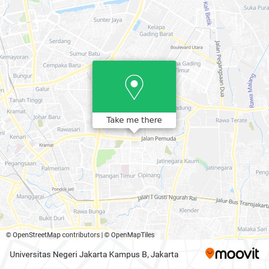 Universitas Negeri Jakarta Kampus B map